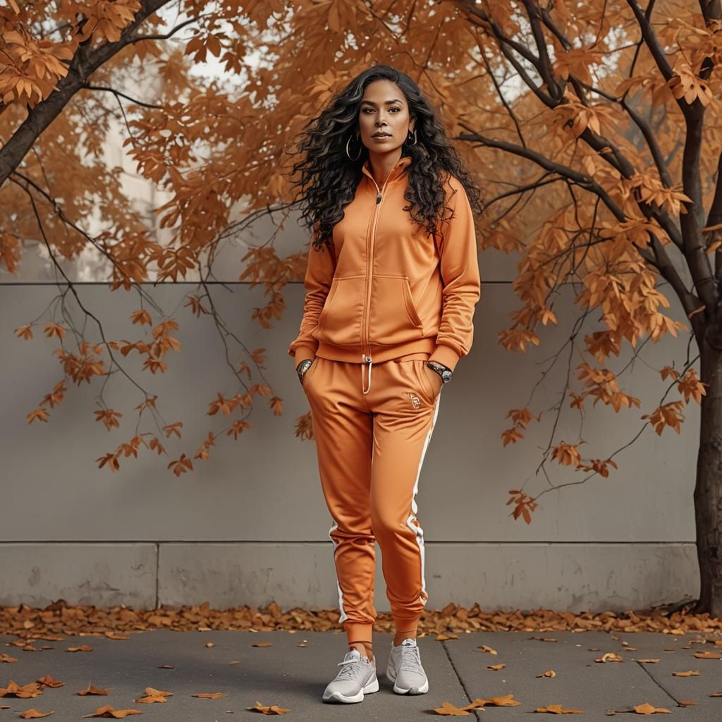 Hispanic Woman in Autumn Sunlight: Realistic Portrait