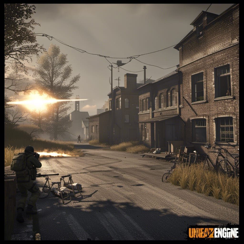 DayZ Firefight: 3D Rendered Action Scene