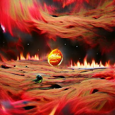 Burning Planet in Space: A Cosmic Inferno