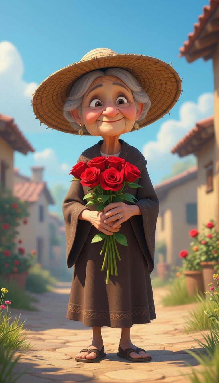 Mai Zahra Keeper of Red and Black Roses in Village