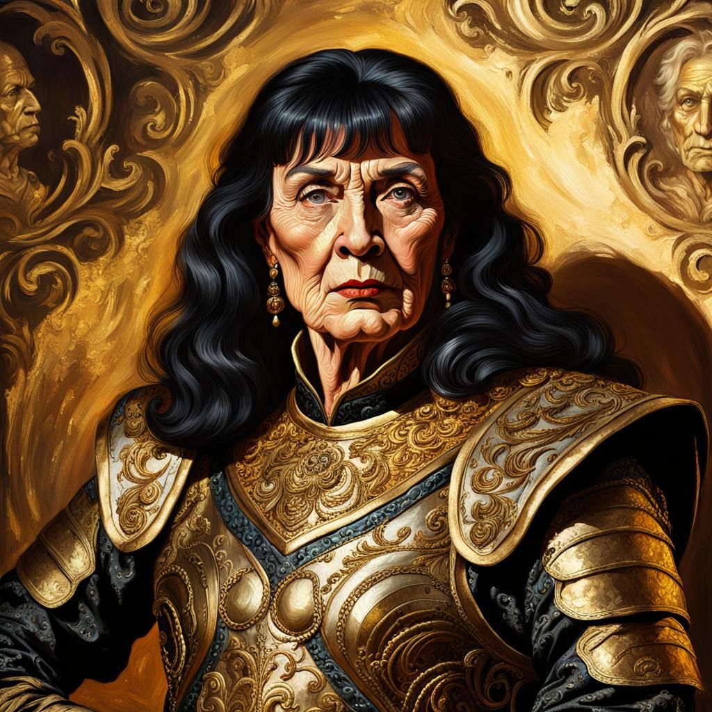 Baroque Portrait: Elderly Xena in Titian's Style