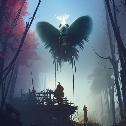 Cozy Machines in Tim Burton Style Concept Art