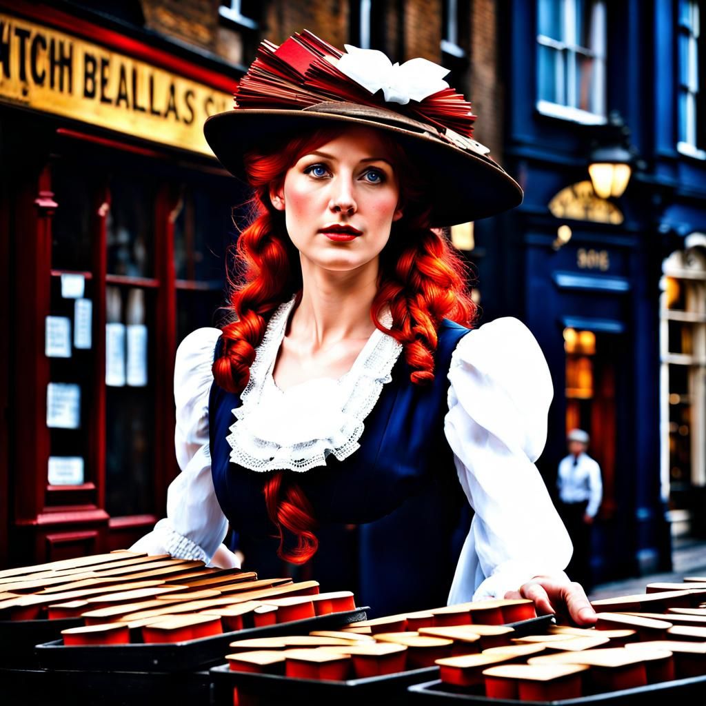 Victorian Girl Selling Matches in London