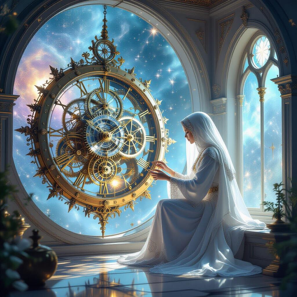 Celestial Clockmaker Assembles Clockwork Galaxy