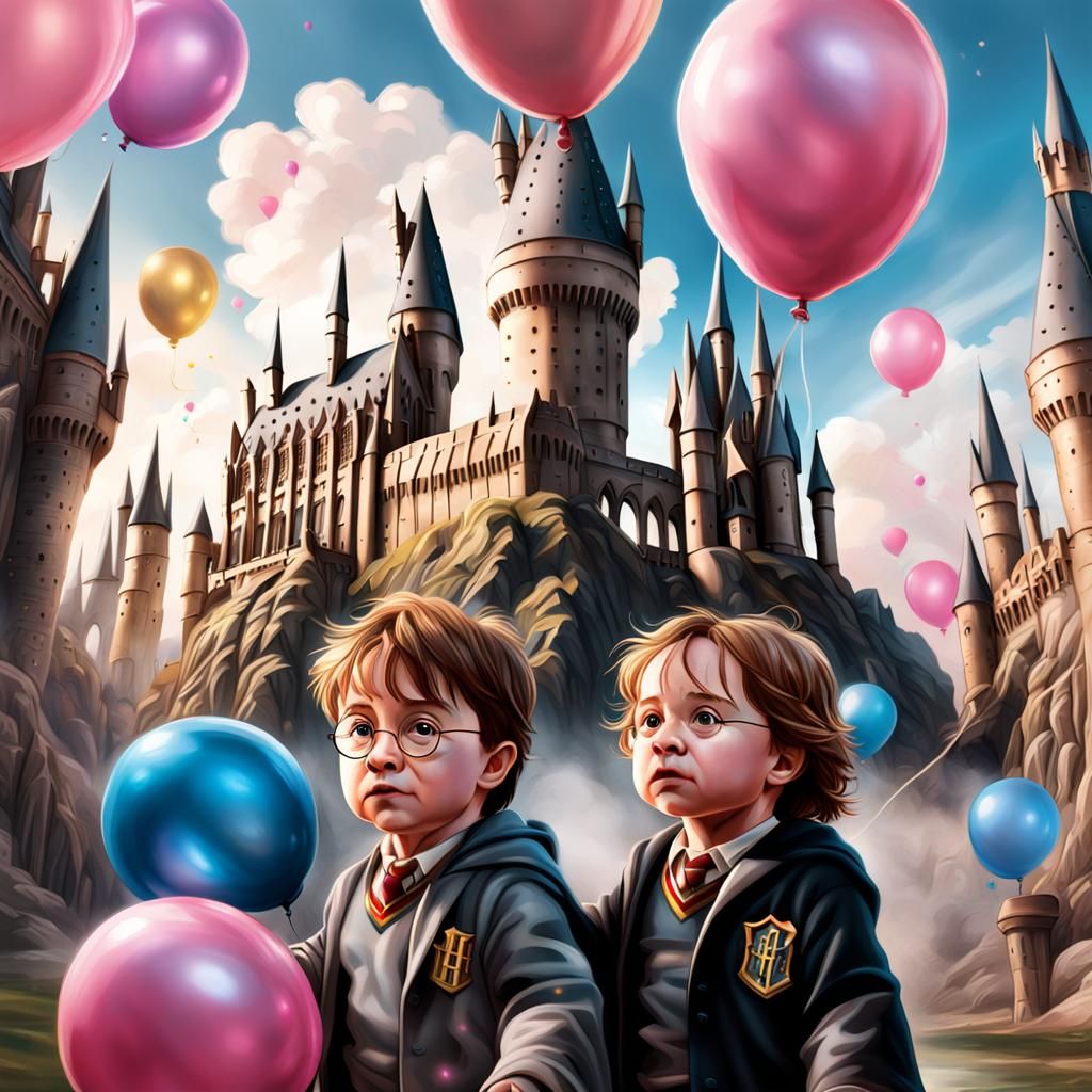 Harry Potter Babies at Hogwarts: Hyperrealistic Art