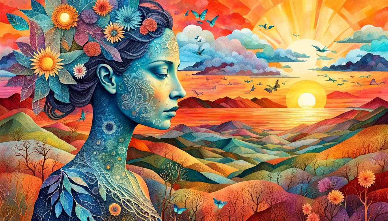 Mesmerizing Bio Art Paper Collage in 8K