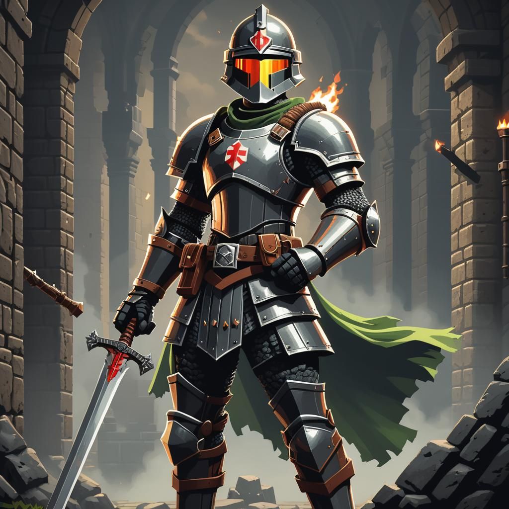 A Knight in Wolfenstein 3D