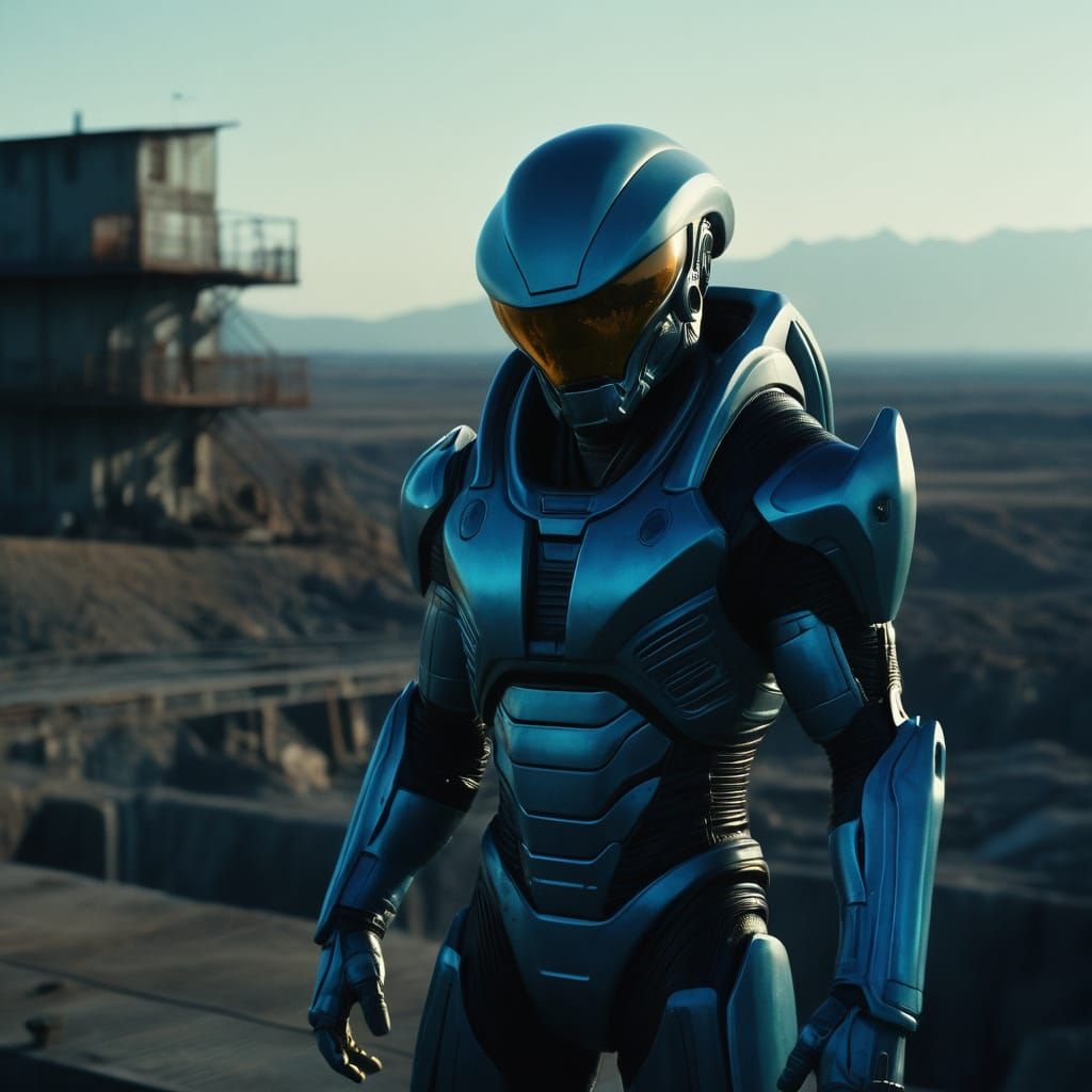 Epic Alien Warrior in Futuristic Armor