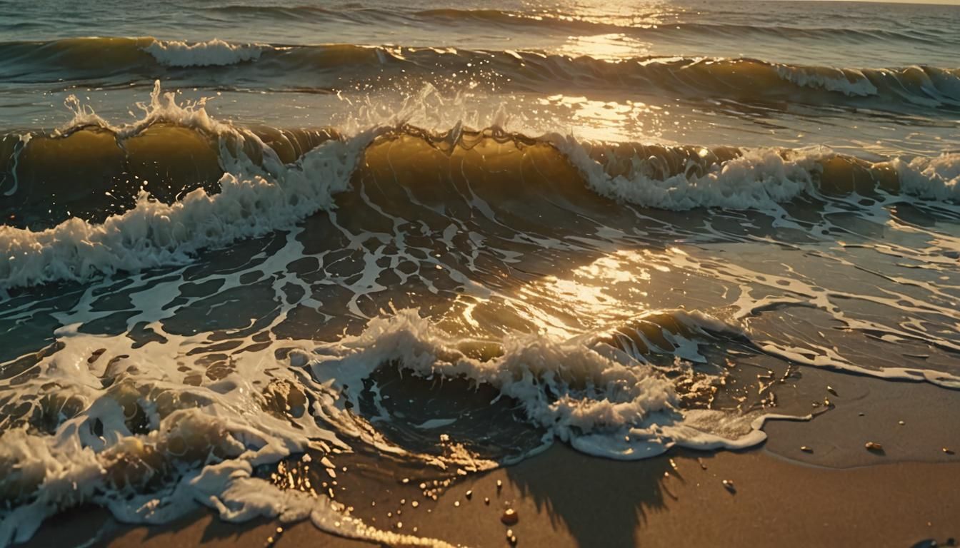 Ocean Waves of Music in Impressionistic Sunset