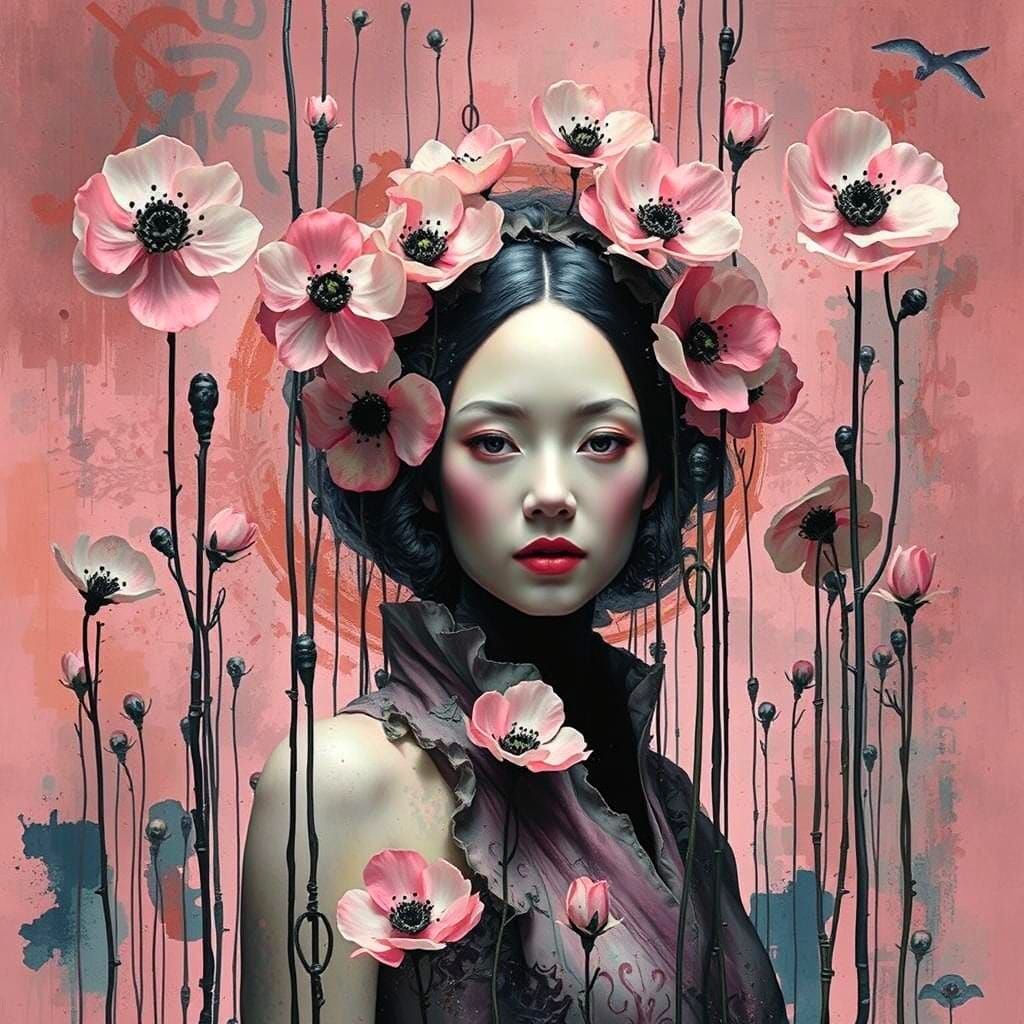 Cherry Blossom Nucleotidescape in Claymation Watercolor Styl...