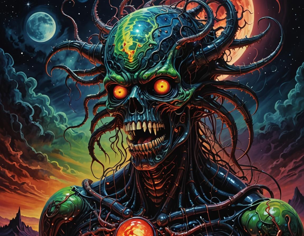 Surreal Cosmic Horror: Alien Infection in Fauvist Style