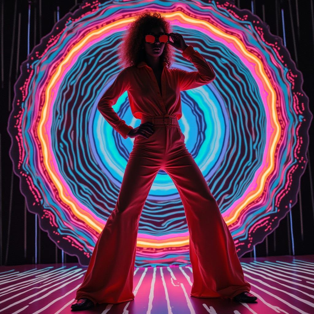 Far-Out Rockstar Goddess in Psychedelic Dreamscape