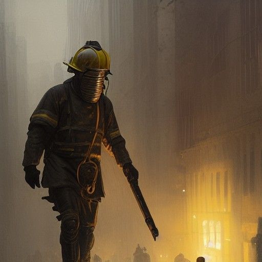 Armored Figures Marching in Dystopian Landscape