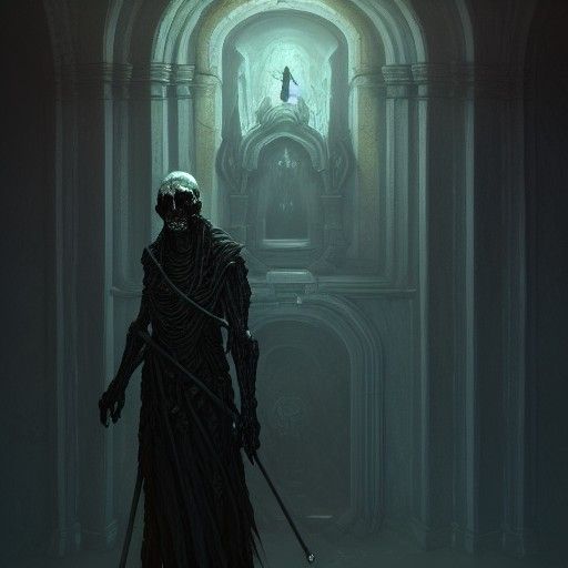 Undead Man Emerges from Crypt: Baroque Horror