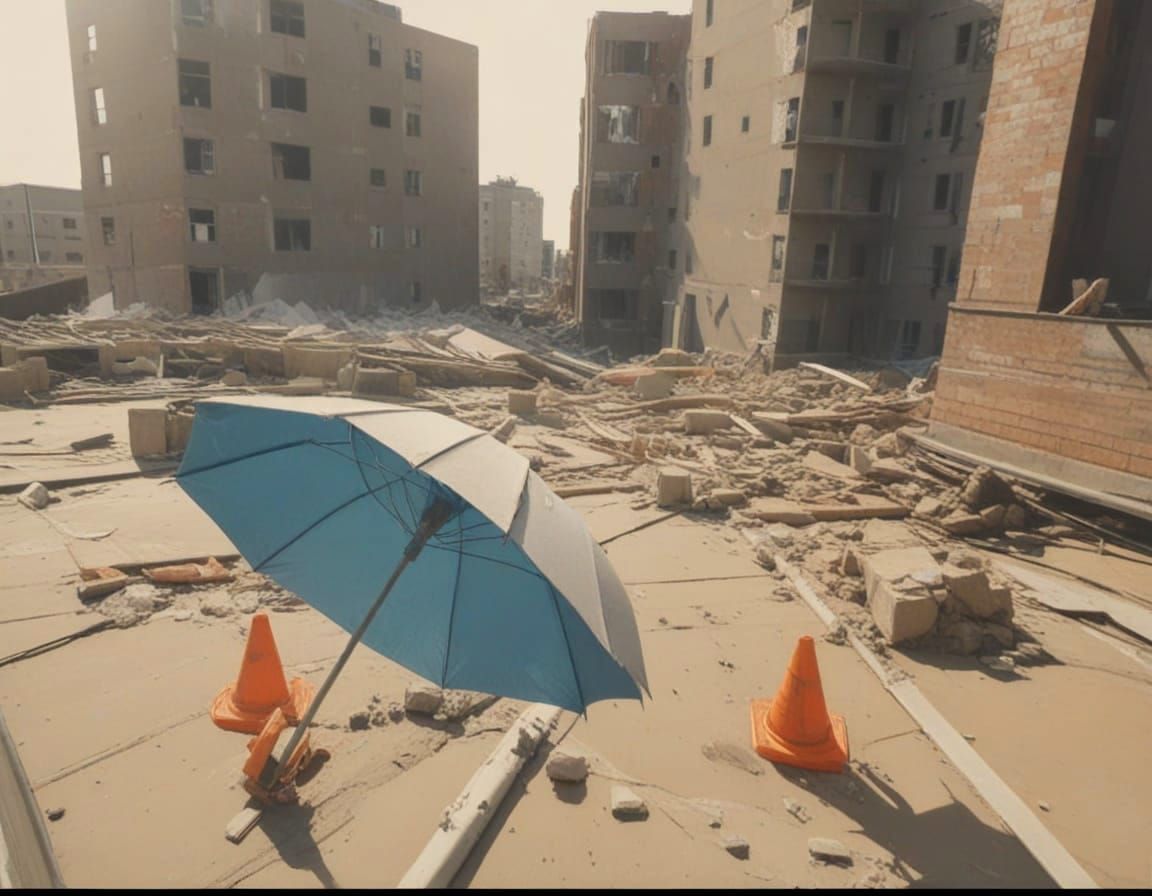 Abstract Urban Sketch Collage with Glitch Effects