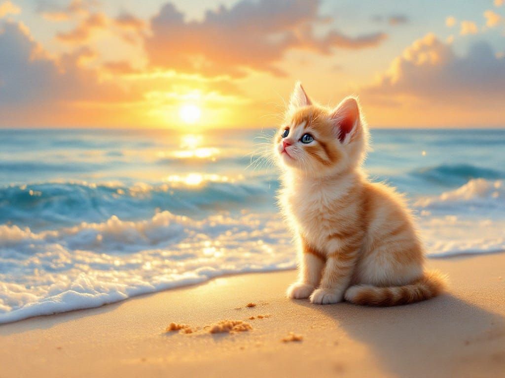 Kitten at Golden Hour: Unconditional Love and Acceptance