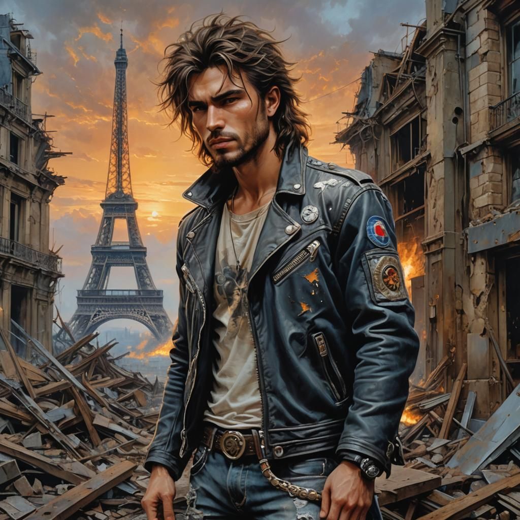 Post-Apocalyptic Survivor in Paris Ruins