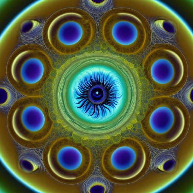 Detailed Blue Iris with Blinking Eye