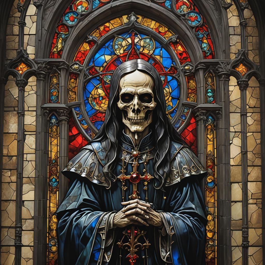 Sinister Gothic Stained Glass Window