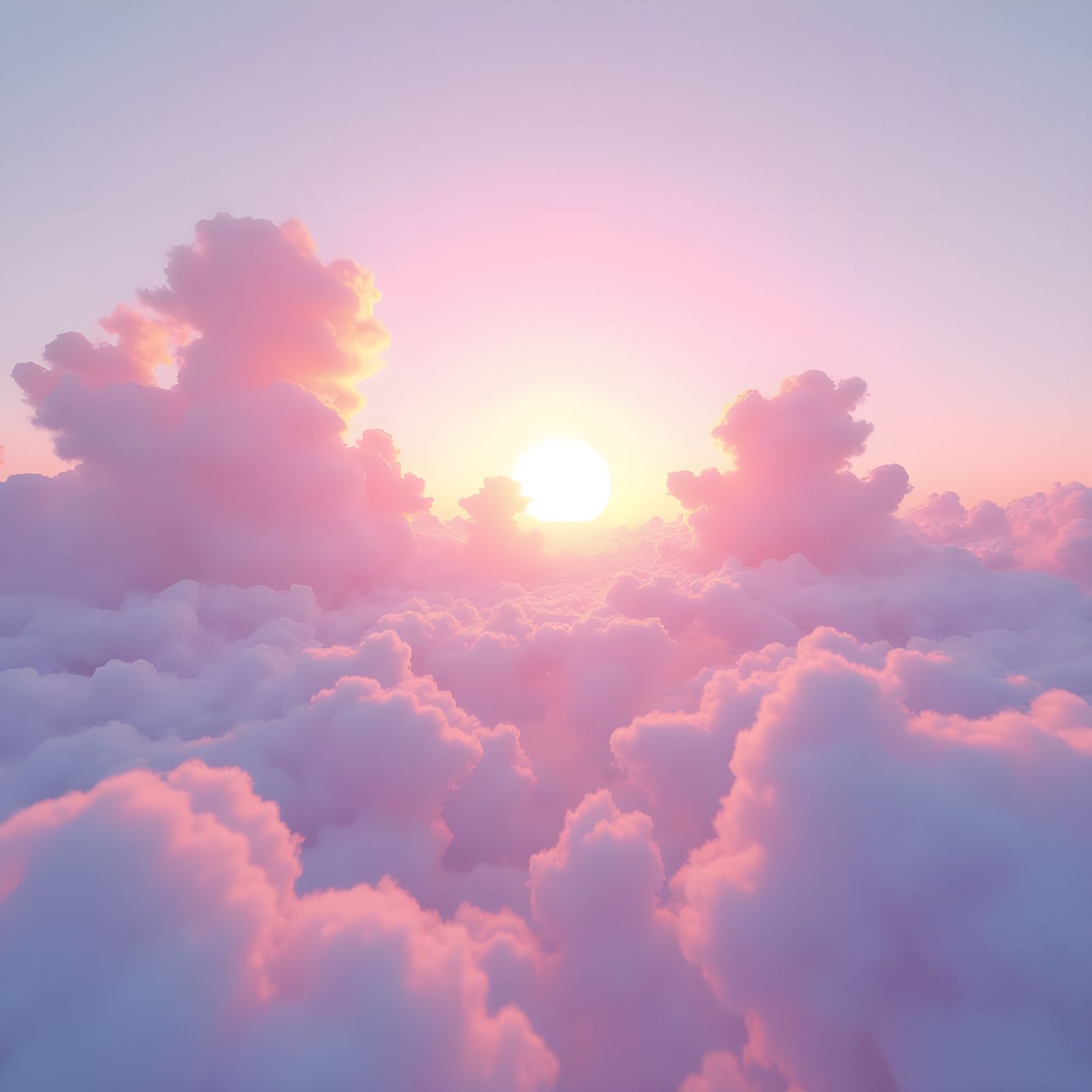 Dreamy Pastel Sunset with Ethereal Clouds in Deep Color