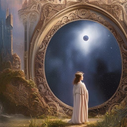 Surreal Woman-Child Landscape in Dreamlike Art Style