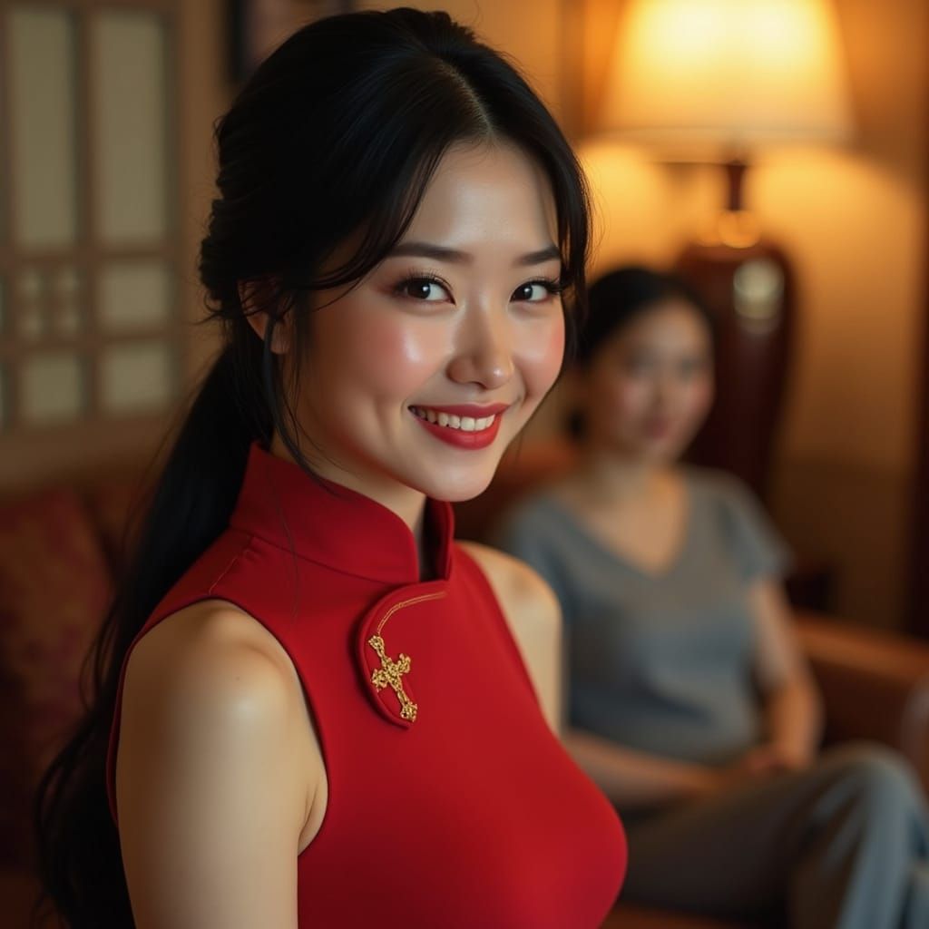 Stunning Chinese Woman Flirts with the Camera
