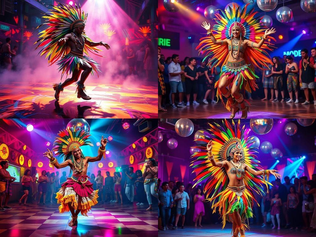 Vibrant Tribal Dance Fuses with Disco Elegance
