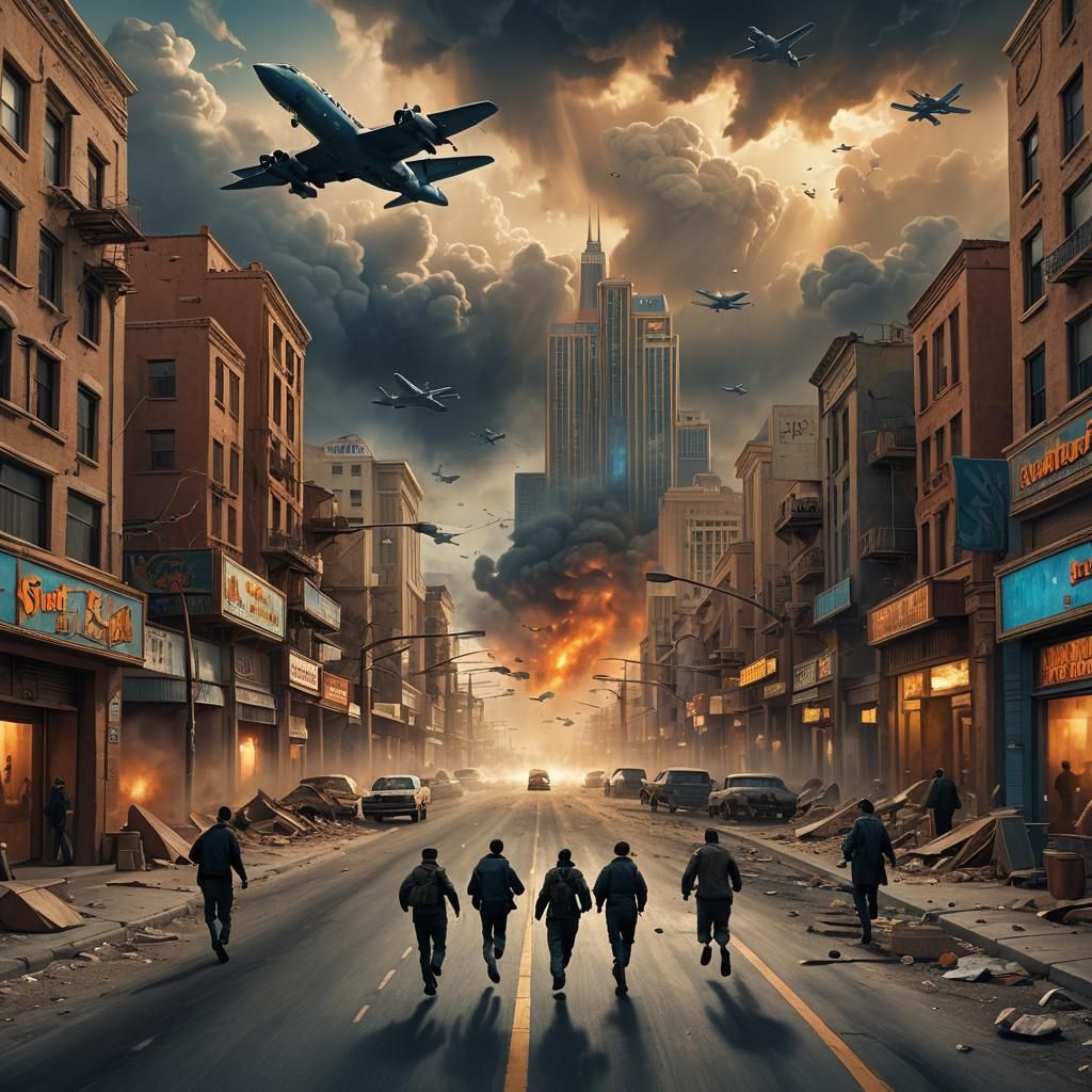 Dystopian Las Vegas: Matte Painting of Post-Apocalyptic Scen...