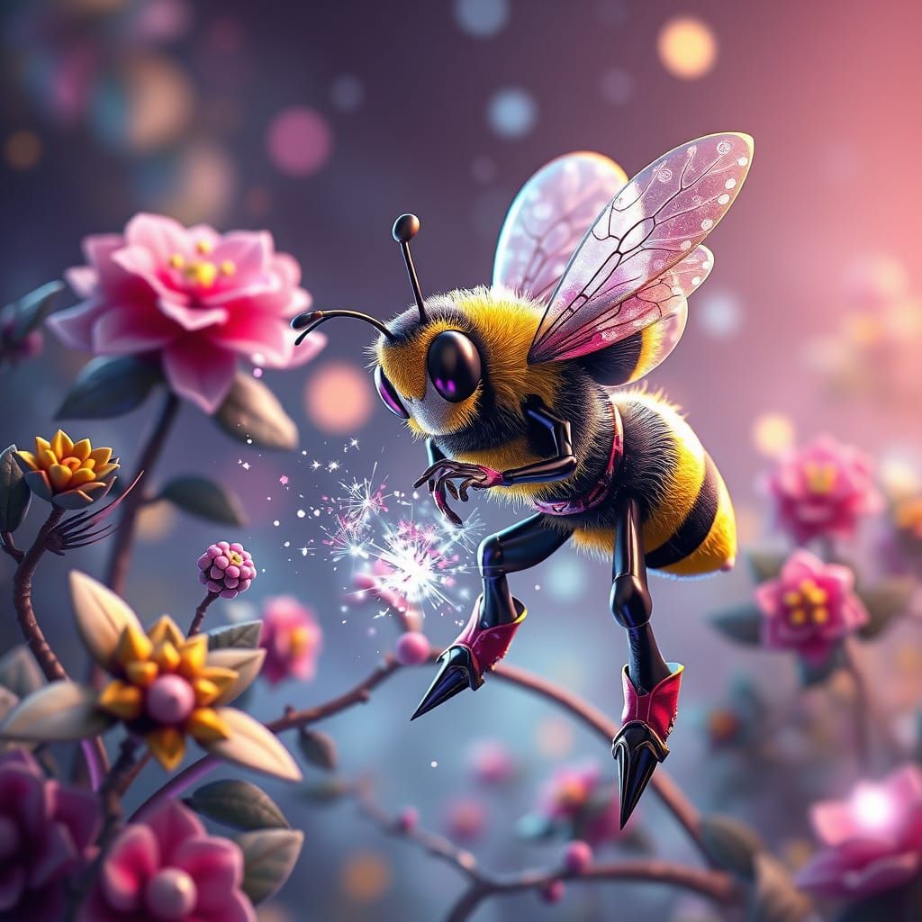 Whimsical Anime Character Ponders Sparkle-Rush Magic