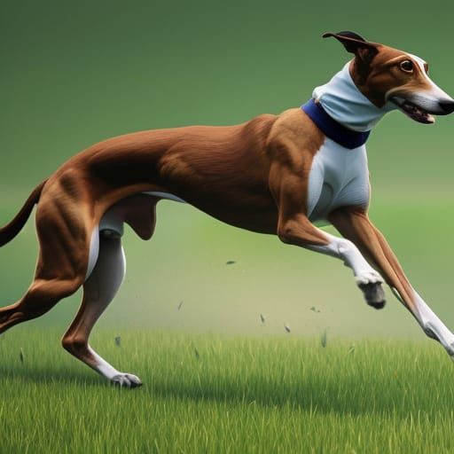 Greyhound Running: Digital Art Portrait