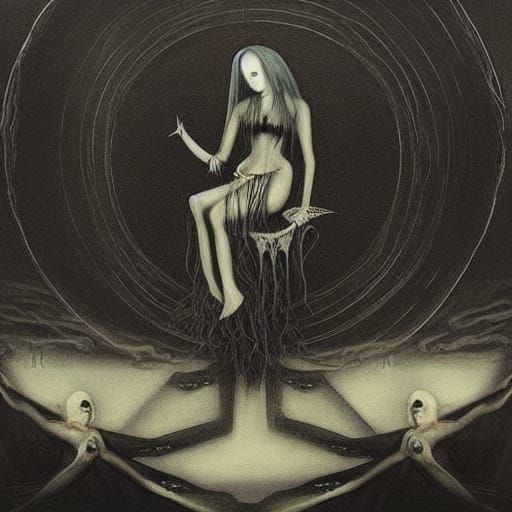 Melancholic Tears: A Detailed Painting of Sorrow