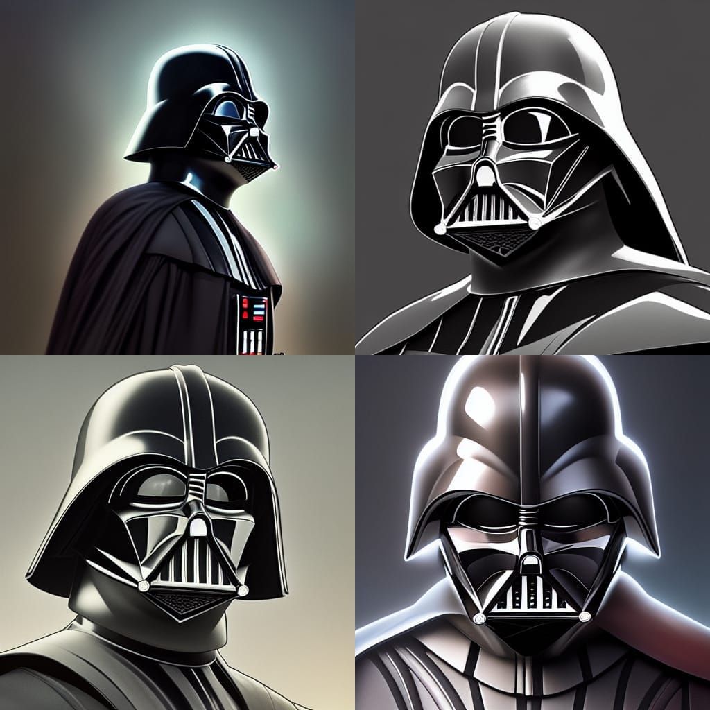 Darth Vader Without Mask: Hyperdetailed Portrait