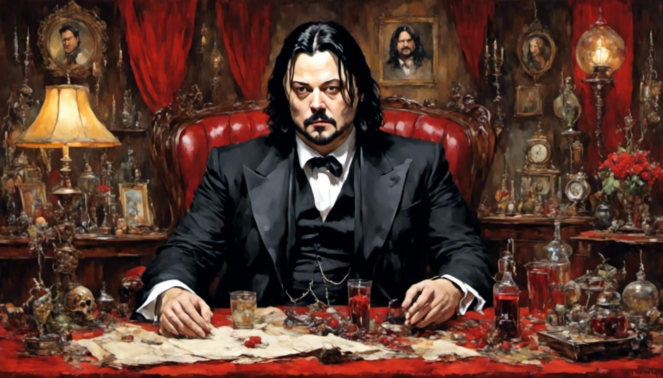 Dracula Cosplay in Retro Rockabilly Style