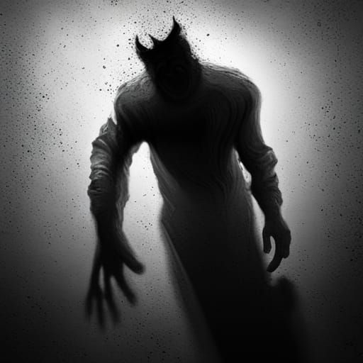 Scary Shadow Monster in Hyperrealistic Style