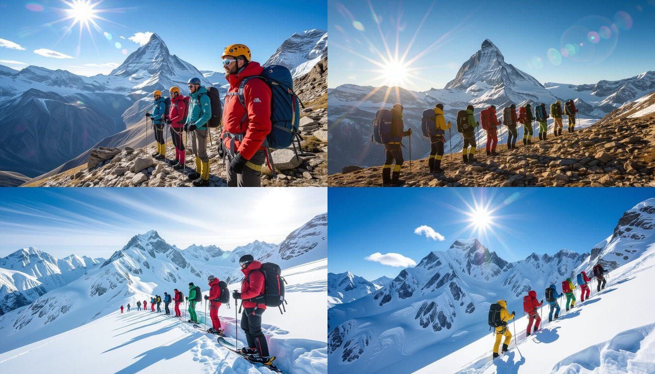 Mountaineers Queuing to Overcome the Rocky Ridge of Paso de ...