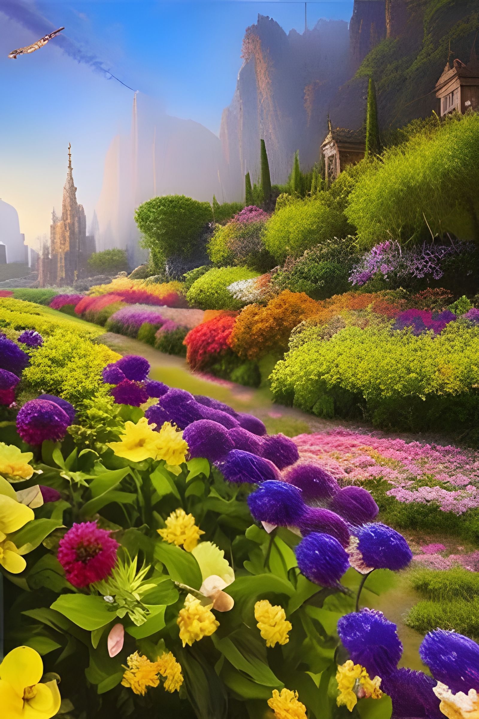 A flower garden.
