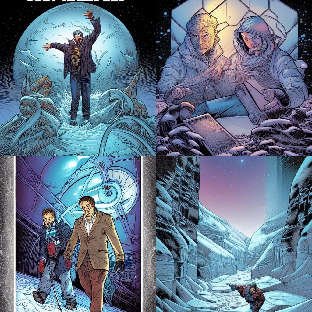 Stylized Comic Book Art of Cold Ice