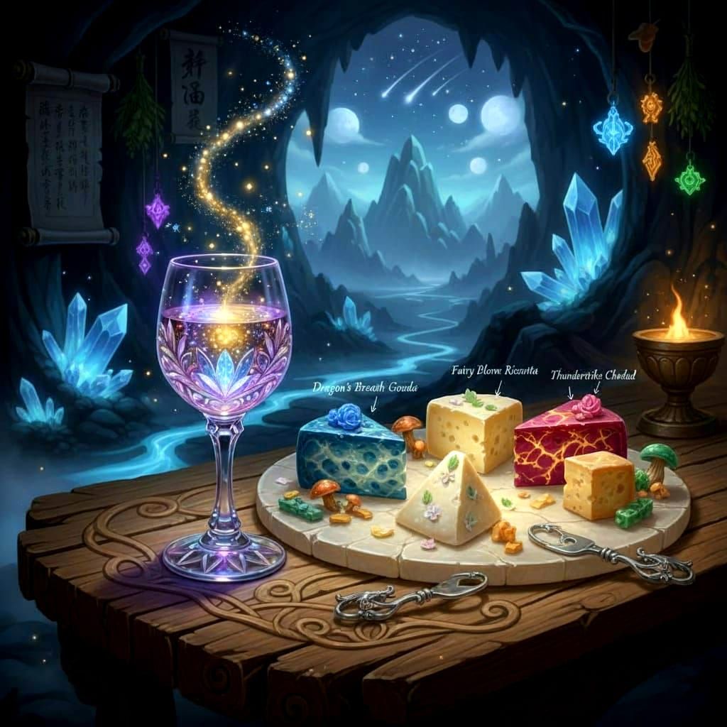 Glowing Magical Wine and Cheese Board