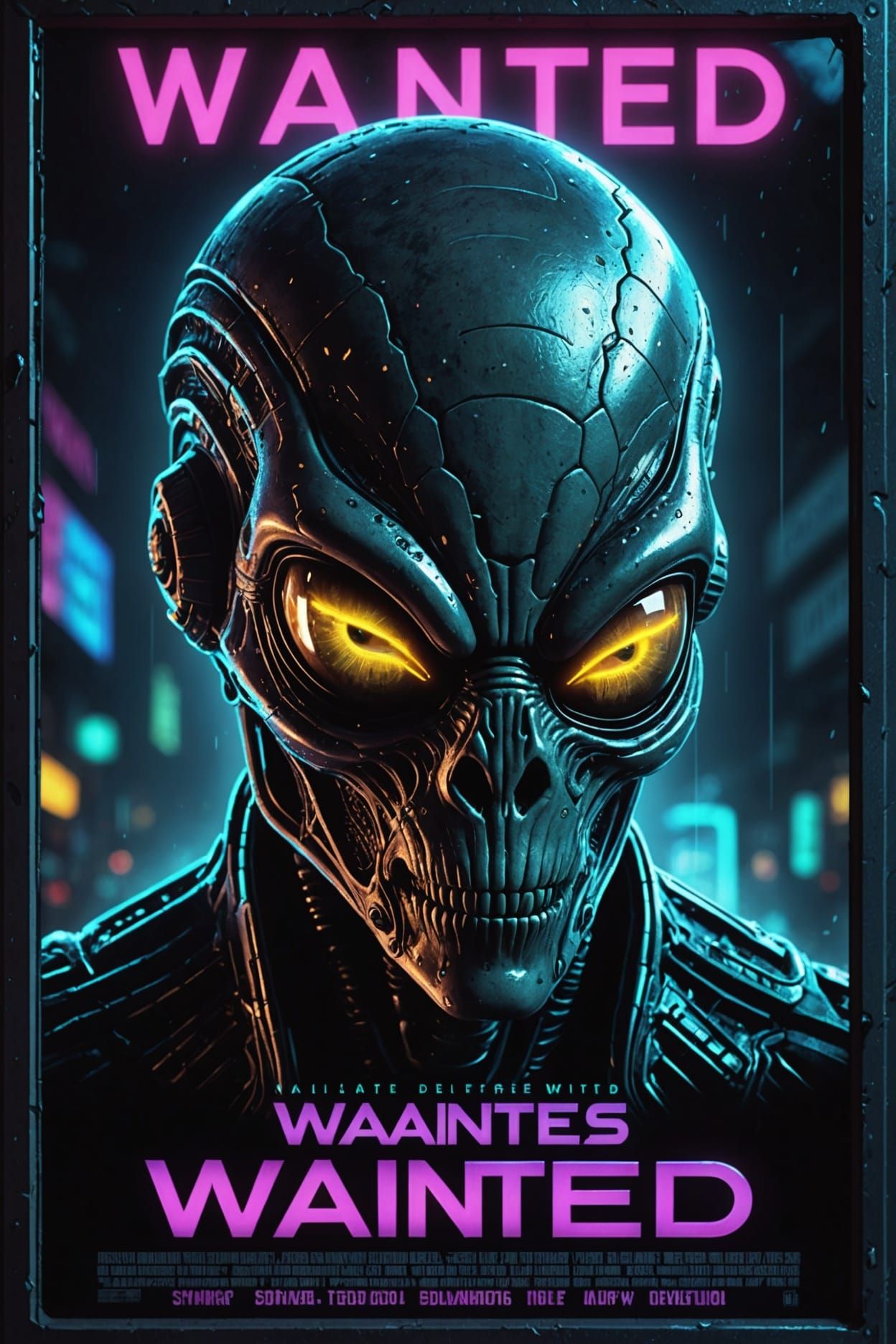 The poster is a digital wanted poster,