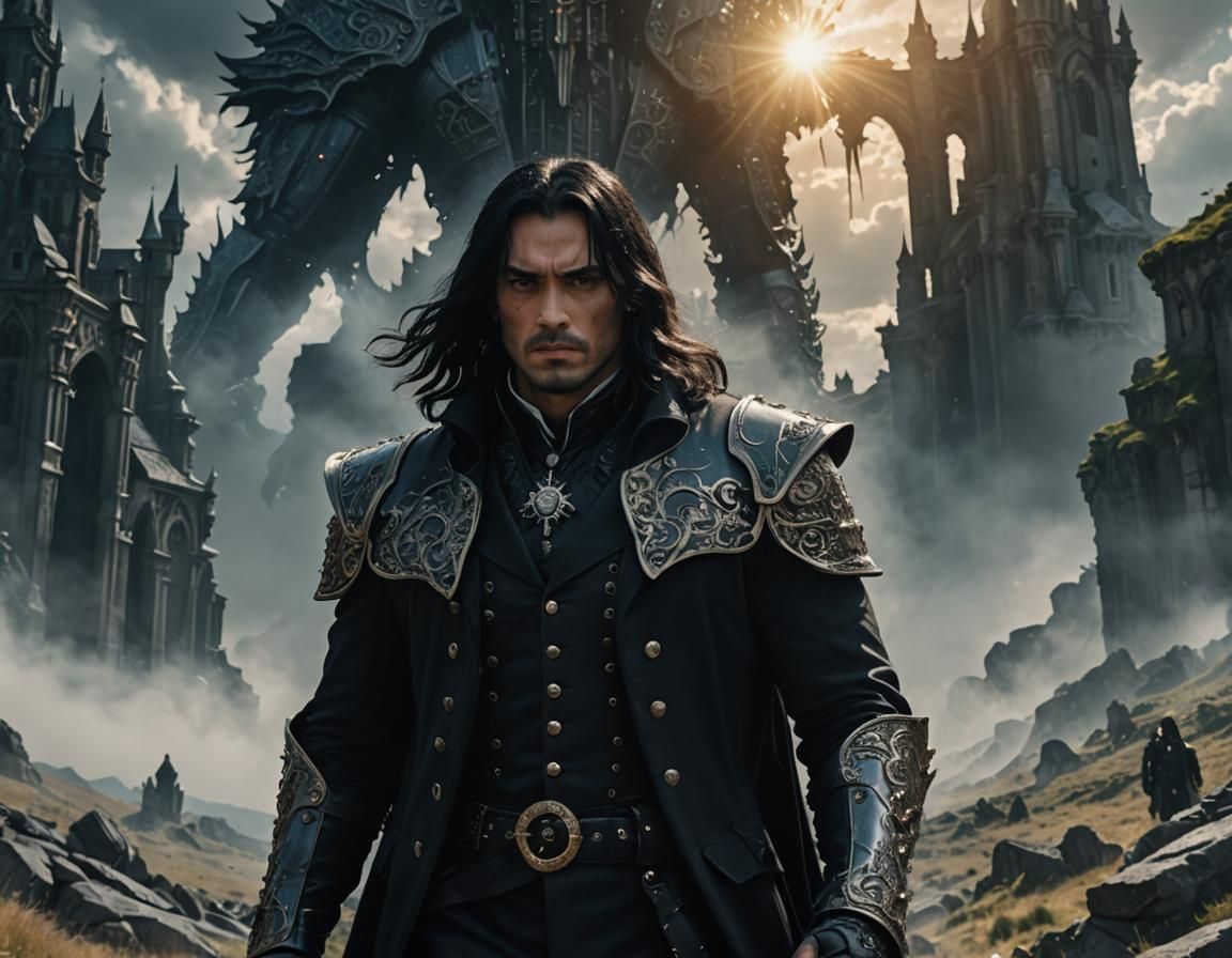 Gothic Man in Ghost Valley: Anime-Inspired Dark Fantasy