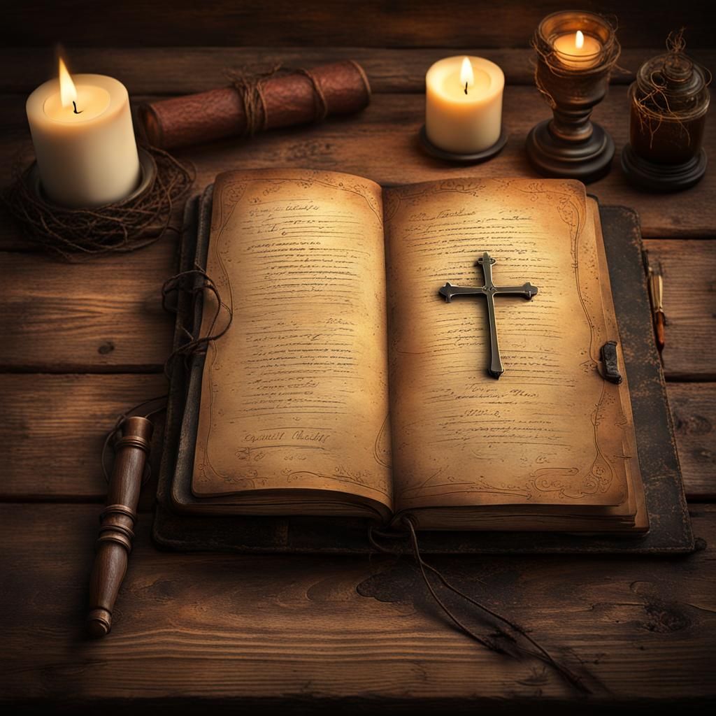 Vintage Journal with Poem in Digital Painting Style