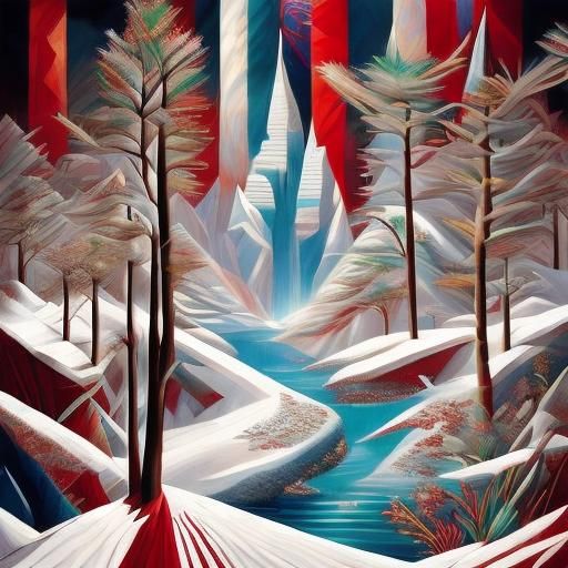 Frosted Candy Cane Winter Wonderland Scene