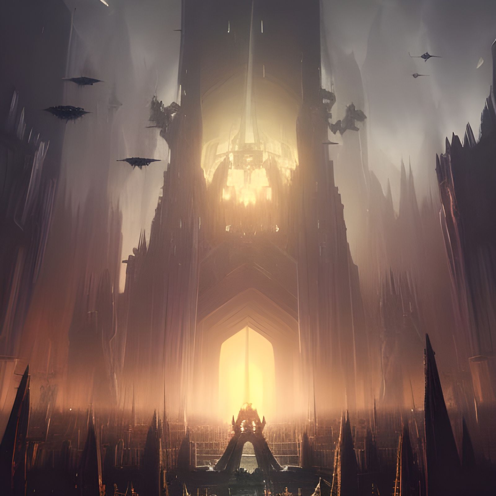 Grimdark Gothic Cathedral in a Hyperdetailed Dark Fantasy