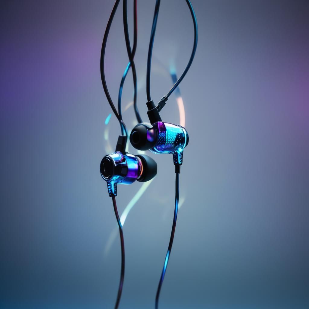 Sleek Glass Earphone in Cyberpunk Style