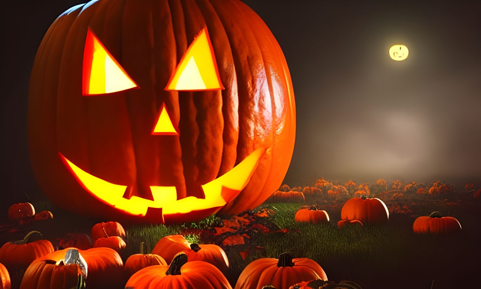 Dramatic Jack O'Lantern Digital Matte Painting