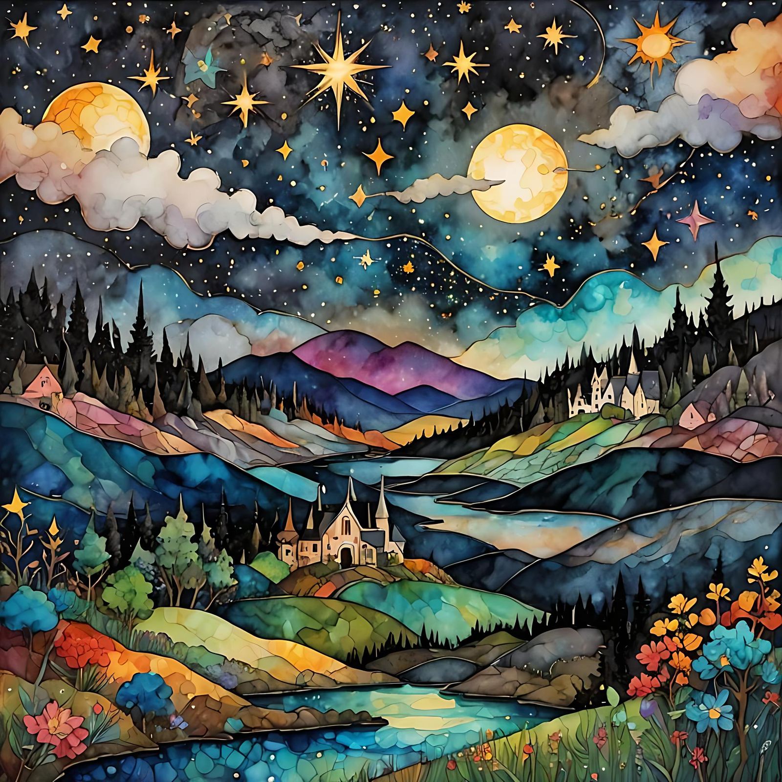 Starry, starry night. Paint your palette blue and grey ...