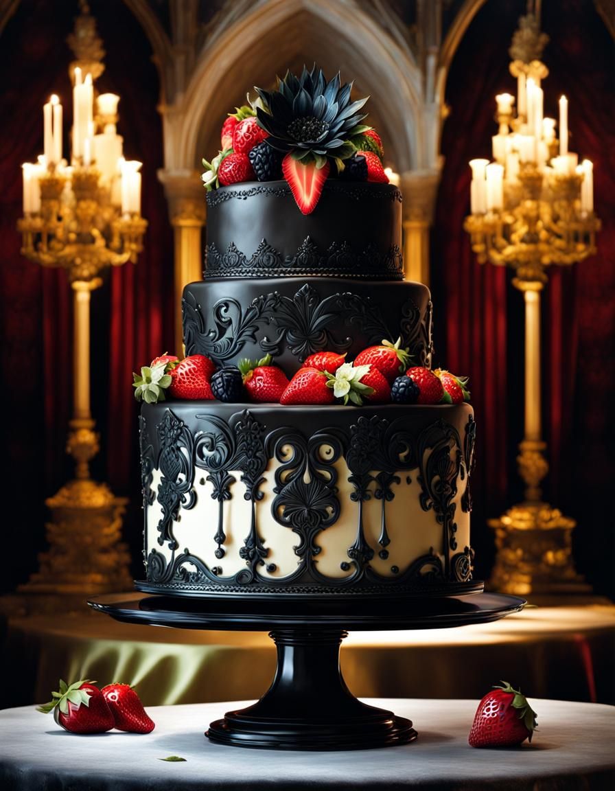 Gothic Wedding Cake Splash Art Painting