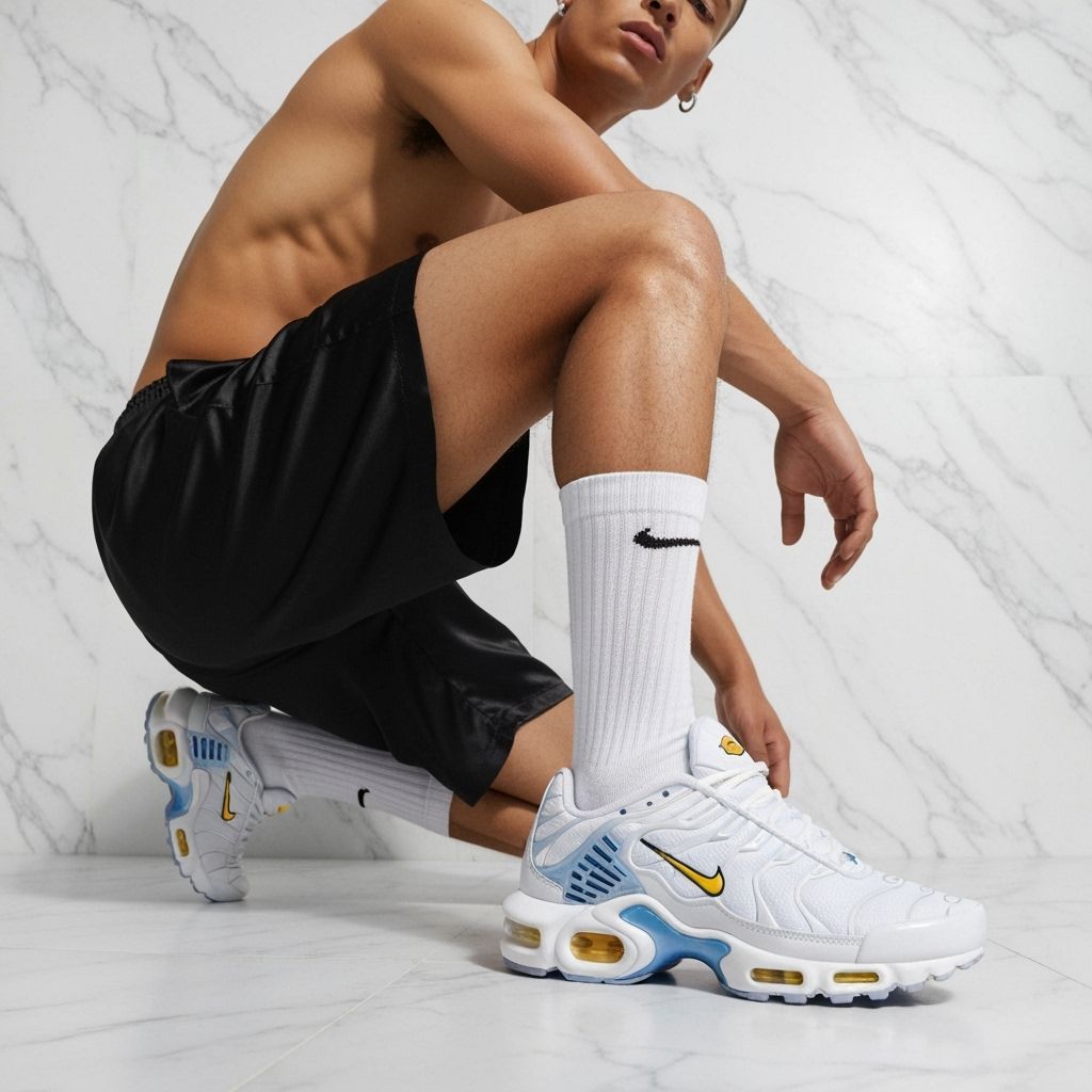Man Posing in Nike TN Sneakers Fashion Shoot