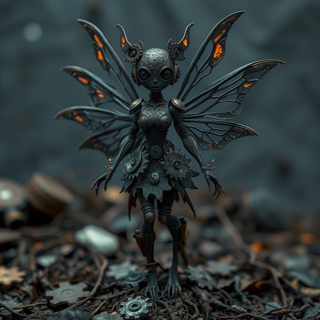 Steampunk Fairy Emerges from Industrial Roots