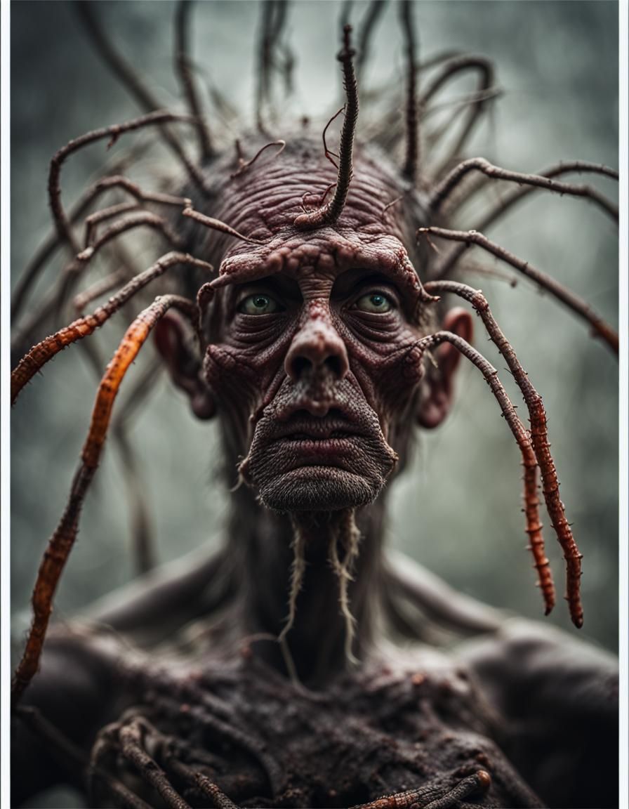 Cordyceps Zombie Portrait in Dramatic Lighting